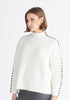 Paisie Contrast Whipstitch Jumper in White